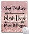Inspirational Quote Mouse Pad Stay Positive Work Hard and Make It Happen Motivational Pad for Women Square Waterproof NonSlip Rubber Base MousePads Office Laptop
