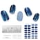 Adora Couture Semi Cured Gel Nail Strips 30pcs Blue Glossy with Glitter  Reverse French Reserve Gel Nail Sticker Nail Wraps for Women  Gel Stickers for Nails UV Light Required England Royal