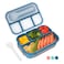 Bento Box Adult Lunch Leak Proof Bento Lunch Box for Kid with 4 Compartment Lunch Box Containers forToddlerKidAdultsStudent 1300ml Dishwasher Freezer Safe BpaFreeBlue
