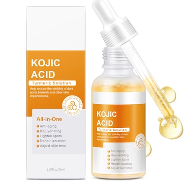 Kojic Acid Turmeric Serum for Dark Spot Treatment 30 ML 1 PCS Brightening Kojic Acid Serum for Moisturizes  Firms Face Dark Spot Corrector for Dull Skin  Fine Lines Evens Skin Tone
