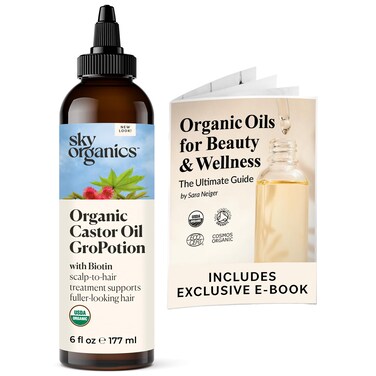 Sky Organics Organic GroPotion for Hair USDA Certified Organic to Strengthen Lengthen  Condition 6 fl Oz with Ebook