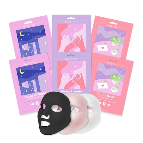 FACETORY Acne Sheet Mask Collection Pack of 6 Soothing Rejuvenating Illuminating Sheet Mask for Blemishes Oily Skin Types Pimples