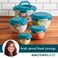 Rachael Ray LeakProof Nestable Container Food Storage Bin Set 10Piece Clear with Teal Lids