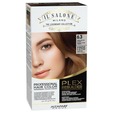 Il Salone Milano Plex Rebuilder Permanent Hair Color Cream  63 Dark Golden Blonde Professional Hair Dye Kit for a Natural Gloss  Glaze  Paraffin Paraben and Alcohol Free