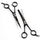 jimy 2 Pc Professional Hair Scissors Cutting Shears 65 Stainless Steel Sharp Black Smooth barber thinning scissors for women and Men
