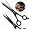 jimy 2 Pc Professional Hair Scissors Cutting Shears 65 Stainless Steel Sharp Black Smooth barber thinning scissors for women and Men