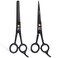 jimy 2 Pc Professional Hair Scissors Cutting Shears 65 Stainless Steel Sharp Black Smooth barber thinning scissors for women and Men