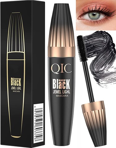 4D Silk Fiber Lash Mascara Waterproof Long Lasting Lengthening Mascara Black Volume and Length Natural Mascara Smudge Proof Mascara Make Voluminous Eyelashes Charming Eye Makeup