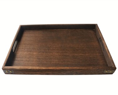 Wood Serving Tray with Handles 16 Rustic Tray Durable and Lightweight Paulownia Wood Nesting Tray