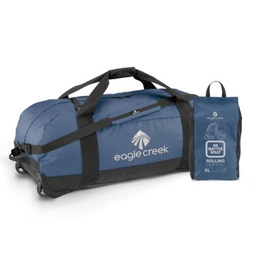 Eagle Creek No Matter What 130L Rolling Duffle Bag with Wheels Padded Handle Removable Shoulder Strap and QuickAccess Front Pocket Collapsible Slate Blue