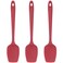 UTaste Silicone Spoon Spatula Set 600F High Heat Resistant Food Grade Flexible Rubber Scraper Integrated Cooking Mixing Baking Kitchen Utensils Set of 3 for Nonstick Cookware Red