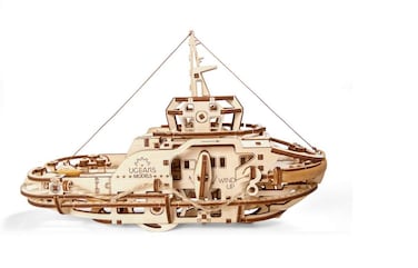 UGEARS Mechanical Wooden 3D Puzzle Model Tugboat Construction Set