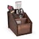 BARGIFTS TV Remote HolderWooden Remote Control Caddy3 Slot Office Supply OrganizersFarmhouse Remote Control Holder TV Remote Caddy Rustic brown
