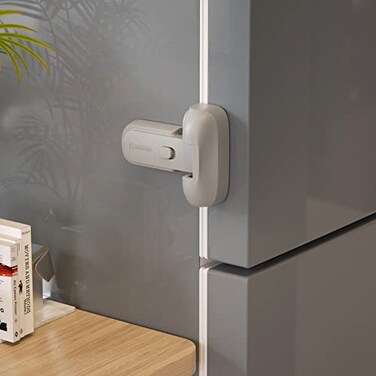 EUDEMON 1 Pack Updated Child Proof RefrigeratorFridgeFreezer Door Lock Apply to Max 125mm Sealing Strip for Toddlers and Kids no Tools Need or Drill Grey