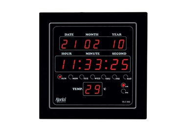 Ajanta Quartz Plastic Digital Clock 282 cm X 264 cm X 42 cm Black