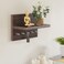 BLUEWUD Skywood Wall Mounted Key HolderKey Rack Hooks with Decor Shelf Wenge 5 Keys with Shelf