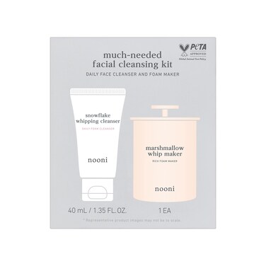 NOONI 2in1 Much Needed Facial Cleansing Kit  Whip Maker  Face Foam Cleanser  Foam Maker Remove Impurities Daily Routine for All Skin Types Stocking Stuffers Christmas Gifts Sets for Women