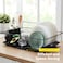 SpaceSaving 3Piece Dish Drainer Rack Set with Cutlery Holder  Maximize Countertop Space Black