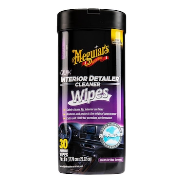 Meguiars Quik Interior Detailer Wipes  This NonGreasy Formula Cleans and Protects All Interior Surfaces  Easy Cleaning and Interior Detailer All Surface Car Wipes with UV Protection 25 Wipes