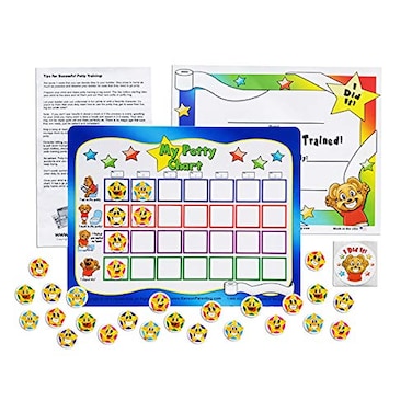 I Can Do It Potty Training Reward Chart with Static Cling Stars by Kenson Kids
