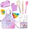Born Toys Real Kids Baking Sets for Girls Kids Cooking Set wUnicorn Apron Ages 5  Up