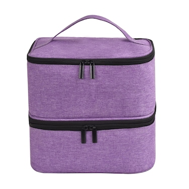 ZFZGFRCS Upgraded Nail Polish Organizer Case  Holds 30 Bottles and 1 Nail Light Doublelayer Nail Polish Carrying Case Nail Polish Storage Bag with Handles Style BPurple