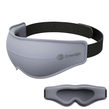 DREAMLIGHT Ease Lite 3D Sleep Mask Silk for Women and Men 100 Light Blocking Eye Mask Blinders for SleepingDark CirclesPuffy EyesDry EyesTravelWashable Soft Sleeping Mask Gray