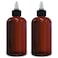 BRIGHTFROM Twist Top Applicator Bottles 8 OZ Amber Squeeze Empty Round Plastic Bottles BPAFree PET Refillable OpenClose Nozzle Black  Multi Purpose Pack of 2