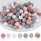 MIIIM 120 PCS Silicone Beads 15mm Kit Silicone Beads for Keychain Making Silicone Beads for Pens Rubber Beads for Lanyards Making Memory