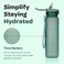 Hydracy Water Bottle with Times to Drink  Straw  Large 32 Oz BPA Free Motivational Bottle  No Sweat Sleeve Leak Proof Gym Bottle with Time Marker  Ideal Gift for Fitness Sports  Outdoors