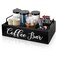 Coffee Station Organizer Wooden Coffee Bar Organizer for Countertop Coffee Bar Accessories Organizer Farmhouse Kcup Coffee Pod Holder Storage Basket with Handle  Black