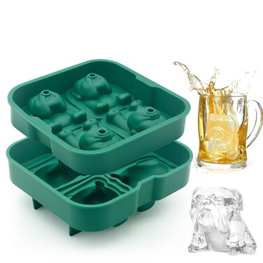 Bongpuda Funny Ice Cube Molds4 Cavity 3D Bulldog Ice Cube MoldSilicone Ice Cube Trays ShapesEasy ReleaseIce Cube Model For Bulldog Lovers To Make WhiskeyCocktails And Fun DrinksDark Green
