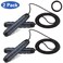MRLI Jump Rope Skipping Rope for Workout 2 Pack Extra Plus 1 String Jumping Ropes Suit for Aerobic Exercise Fitness and Training Adjustable Skipping Rope with Anti Skid Foam Handles for Women Men Kids