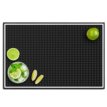 Premium Bar Mat for Home Bar Elegant Bar Mats for Countertop with White Border  Essential Bar Accessories for The Home Bar Set Perfect Bartender Mat for Bartending  Durable Rubber Bar Mat