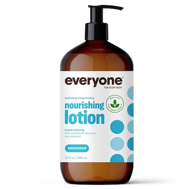 Everyone Nourishing Hand and Body Lotion 32 Ounce Pack of 1 Unscented PlantBased Lotion with Pure Essential Oils Coconut Oil Aloe Vera and Vitamin E
