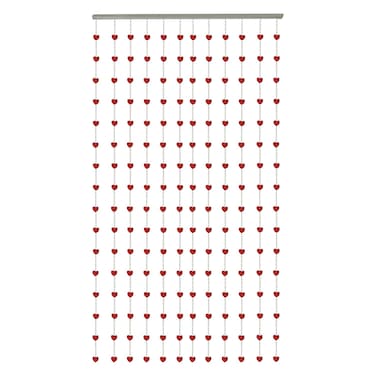 Asian Home Beautiful Acrylic Beaded Curtain  Red Heart