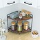 2 Tier Corner Shelf Bathroom Organizer Countertop Wooden Bathroom Trays for Counter Vanity Organizer Makeup Cosmetic Storage Shelf Kitchen Spice Rack Rustic Brown