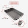 Chef Pomodoro Nonstick Carbon Steel Large Roasting Pan with Rack Turkey Roasting Pans for Oven Roaster Pan with Flat Rack Turkey Pan for Oven Roaster Pan Bakeware Grey