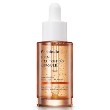 Genabelle PDRN Vita Toning Ampoule  Lightweight Glass Skin  Toning Ampoule with Vitamin B C E PDRN Serum for Blemishes Fine Lines and Rough Skin Texture 101 fl oz