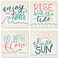 Carson SS74430 Beach Adventure Square House Coaster Set of 4 4inch Diameter Multicolor