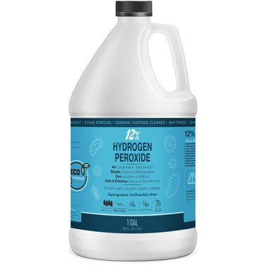12 Hydrogen Peroxide Solution  1 Gallon Ecofriendly Natural Cleaning Solution for Kitchen Bath Laundry and Home  HDPE Jug with ChildSafe Cap Made in USA