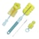 SEBIKAM Baby Bottle Brush  4 in 1 Bottle Scrubber Cleaner Brushes Set Sponge Milk Water Brush Kit Includes Baby Bottle Cleaner Brush Nipple Brush  Straw Cleaner Green