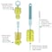 SEBIKAM Baby Bottle Brush  4 in 1 Bottle Scrubber Cleaner Brushes Set Sponge Milk Water Brush Kit Includes Baby Bottle Cleaner Brush Nipple Brush  Straw Cleaner Green