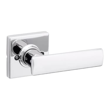 Kwikset Breton Dummy Door Handle Single Sided Lever for Closets French Double Doors and Pantry Polished Chrome NonTurning Reversible Interior PushPull Lever