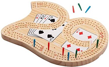 Wooden 3Track 29 Cribbage Board Game with Pegs