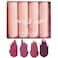 BIOKUSY 4 Pack Semi Matte Lipstick Set Purple  Plum Tones Velvet Matte Finish Super Creamy  Smooth HighPigmented Long Lasting NonStick Cup Waterpoof Lipsticks for Women Purplish Nude