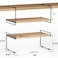 SpaceAid Cabinet Shelf Organizers 2 Pack Kitchen Counter Organizer Rack Under Shelves Riser Pantry Cupboard Storage Organization Metal and Wood Black and Natural 16 Wide