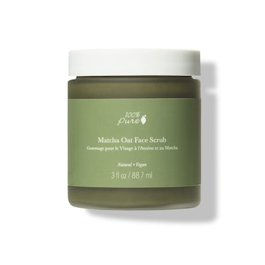 100 PURE Matcha Oat Face Scrub Facial for Glowy Radiant Skin Exfoliator  Pore Minimizer Natural Skincare for Women  Men Vegan  3 oz