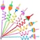 24 Pop Birthday Party Favors it Plastic Drinking Straws 8 Pop Fidget Designs Great for Pop Party Supplies with 2 Cleaning Brush