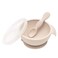 Bumkins Baby Bowl Silicone Feeding Set with Suction for Baby and Toddler Includes Spoon and Lid First Feeding Set Training Essentials for Baby Led Weaning for Babies 4 Months Up Sand